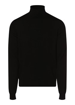 HUGO Sweter męski Mężczyźni Wełna czarny jednolity ze sklepu vangraaf w kategorii Swetry męskie - zdjęcie 146522255