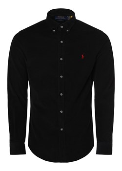 Polo Ralph Lauren Koszula męska Mężczyźni Slim Fit Sztruks czarny jednolity button down ze sklepu vangraaf w kategorii Koszule męskie - zdjęcie 146522938