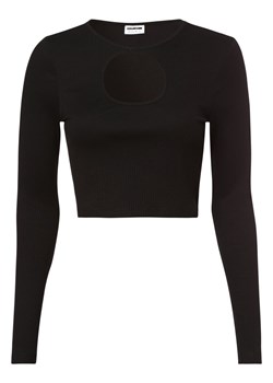 Noisy May Damska koszulka z długim rękawem Kobiety Bawełna czarny jednolity ze sklepu vangraaf w kategorii Bluzki damskie - zdjęcie 146523168