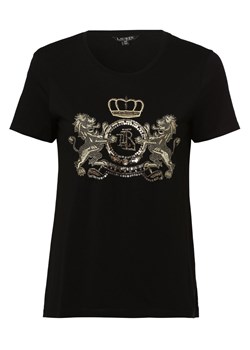 Lauren Ralph Lauren T-shirt damski Kobiety Bawełna czarny jednolity ze sklepu vangraaf w kategorii Bluzki damskie - zdjęcie 146523279