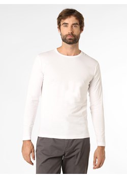 Nils Sundström Męska koszulka z długim rękawem Mężczyźni Bawełna biały jednolity ze sklepu vangraaf w kategorii T-shirty męskie - zdjęcie 146523928