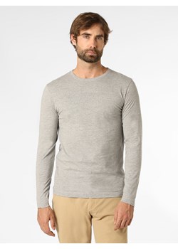 Nils Sundström Męska koszulka z długim rękawem Mężczyźni Bawełna jasny szary marmurkowy ze sklepu vangraaf w kategorii T-shirty męskie - zdjęcie 146523929