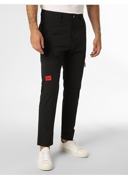 HUGO Spodnie  Mężczyźni Sztuczne włókno czarny jednolity ze sklepu vangraaf w kategorii Spodnie męskie - zdjęcie 146524349