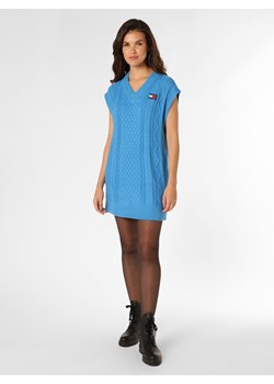 Tommy Jeans Sukienka damska Kobiety Sztuczne włókno niebieski jednolity ze sklepu vangraaf w kategorii Sukienki - zdjęcie 146526549