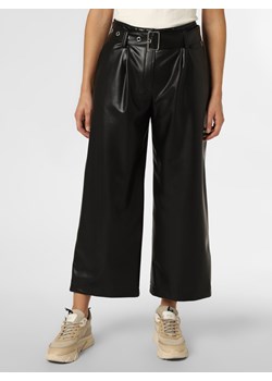 HUGO Spodnie Kobiety Sztuczna skóra czarny jednolity ze sklepu vangraaf w kategorii Spodnie damskie - zdjęcie 146526886