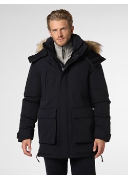 Superdry Parka męska Mężczyźni Sztuczne włókno granatowy jednolity ze sklepu vangraaf w kategorii Parki męskie - zdjęcie 146527369