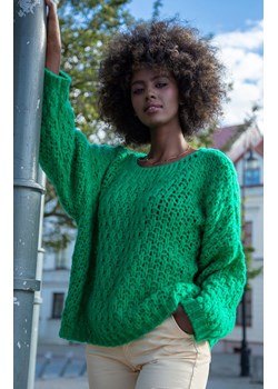 Sweter oversize w kolorze zielonym F1499, Kolor zielony, Rozmiar 2XS/XS, Fobya ze sklepu Primodo w kategorii Swetry damskie - zdjęcie 146546825