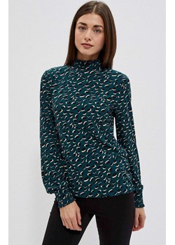 Bluzka z długim rękawem w kolorze zielonym w print 3907, Kolor zielony-wzór, Rozmiar XS, Moodo ze sklepu Primodo w kategorii Bluzki damskie - zdjęcie 146546886