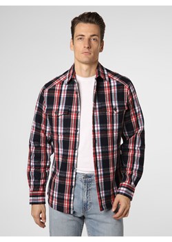 DENIM by Nils Sundström Koszula męska Mężczyźni Regular Fit Bawełna granatowy w kratkę kołnierzyk kent ze sklepu vangraaf w kategorii Koszule męskie - zdjęcie 146581587
