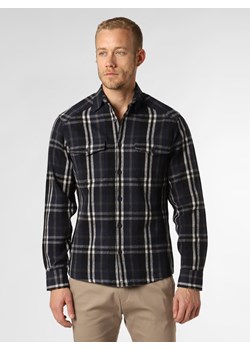 DENIM by Nils Sundström Koszula męska Mężczyźni Regular Fit Bawełna granatowy w kratkę kołnierzyk kent ze sklepu vangraaf w kategorii Koszule męskie - zdjęcie 146581589