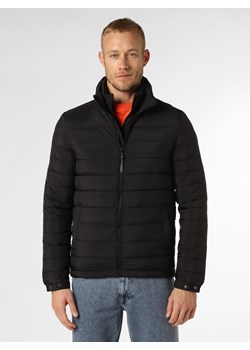 Superdry Męska kurtka pikowana Mężczyźni Sztuczne włókno czarny jednolity ze sklepu vangraaf w kategorii Kurtki męskie - zdjęcie 146581688