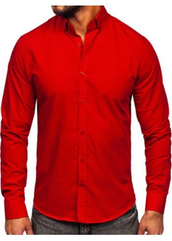 Czerwona koszula męska elegancka z długim rękawem Bolf 5821-1 ze sklepu Denley w kategorii Koszule męskie - zdjęcie 146583969