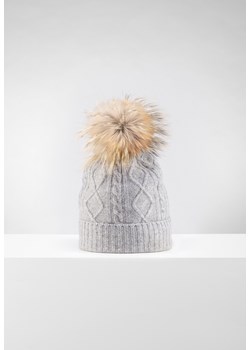 Szara czapka z wełny merino i kaszmiru ze sklepu Molton w kategorii Czapki zimowe damskie - zdjęcie 146591666