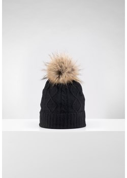Czarna czapka z wełny merino i kaszmiru ze sklepu Molton w kategorii Czapki zimowe damskie - zdjęcie 146591669