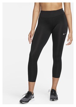 Damskie legginsy ze średnim stanem o skróconym kroju do biegania Nike Fast - Czerń ze sklepu Nike poland w kategorii Spodnie damskie - zdjęcie 146639517