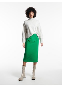 Reserved - Gładka spódnica midi - Zielony ze sklepu Reserved w kategorii Spódnice - zdjęcie 146659517