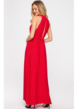 Suknia maxi z dekoltem typu halter w kolorze czerwonym M721, Kolor czerwony, Rozmiar uniwersalny, MOE ze sklepu Primodo w kategorii Sukienki - zdjęcie 146703468