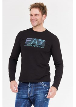 EA7 EMPORIO ARMANI - Czarny longsleeve męski z mieniącym logo ze sklepu outfit.pl w kategorii T-shirty męskie - zdjęcie 146731696