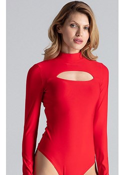 Czerwone body damskie z długim rękawem M649, Kolor czerwony, Rozmiar S, Figl ze sklepu Primodo w kategorii Bluzki damskie - zdjęcie 146747569