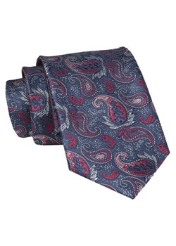 Męski Krawat - Granat, Duże Paisley - Angelo di Monti  KRADM1959 ze sklepu JegoSzafa.pl w kategorii Krawaty - zdjęcie 146748346