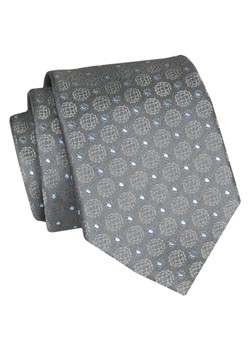 Męski Krawat - Srebro, Grochy - Angelo di Monti  KRADM1953 ze sklepu JegoSzafa.pl w kategorii Krawaty - zdjęcie 146748388
