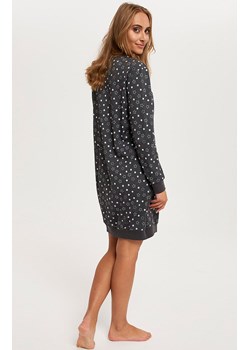 Koszula nocna damska na długi rękaw Andromeda, Kolor stalowy-wzór, Rozmiar XL, Italian Fashion ze sklepu Intymna w kategorii Koszule nocne - zdjęcie 146774647