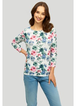 Miękki sweter z kwiatowym printem ze sklepu Greenpoint.pl w kategorii Swetry damskie - zdjęcie 146812718