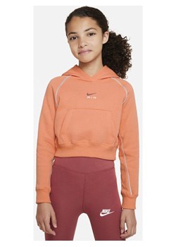 Dzianinowa bluza z kapturem o skróconym kroju dla dużych dzieci (dziewcząt) Nike Air - Pomarańczowy ze sklepu Nike poland w kategorii Bluzy dziewczęce - zdjęcie 146819407