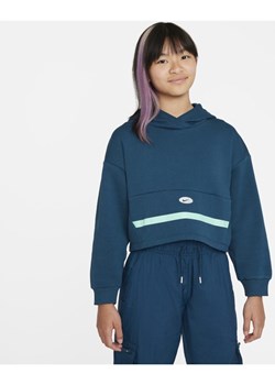 Bluza z kapturem dla dużych dzieci (dziewcząt) Nike Sportswear Icon Clash - Niebieski ze sklepu Nike poland w kategorii Bluzy dziewczęce - zdjęcie 146819435