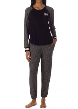 DKNY piżama z długimi rękawami i długimi spodniami YI2922593, Kolor czarny melanż, Rozmiar XS, DKNY ze sklepu Intymna w kategorii Piżamy damskie - zdjęcie 146855849