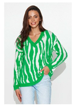 Sweter w kolorze zielono-kremowym ze wzorem ze sklepu Limango Polska w kategorii Swetry damskie - zdjęcie 146861859