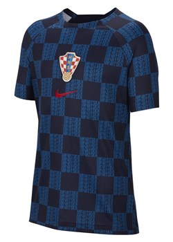 Przedmeczowa koszulka piłkarska dla dużych dzieci Nike Dri-FIT Chorwacja Academy Pro - Niebieski ze sklepu Nike poland w kategorii T-shirty chłopięce - zdjęcie 146877349