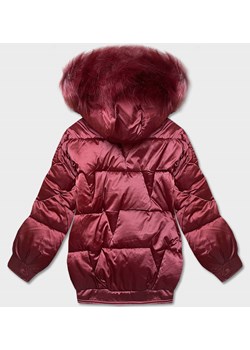 Krótka kurtka oversize bordowa (H-1109-25) ze sklepu goodlookin.pl w kategorii Kurtki damskie - zdjęcie 146906655