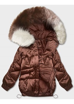 Krótka kurtka oversize brązowa (H-1109-79) ze sklepu goodlookin.pl w kategorii Kurtki damskie - zdjęcie 146906658