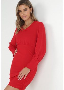Czerwona Sukienka Olonia ze sklepu Born2be Odzież w kategorii Sukienki - zdjęcie 146936618