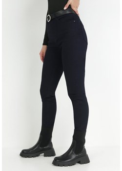 Granatowe Spodnie Skinny Alkibie ze sklepu Born2be Odzież w kategorii Spodnie damskie - zdjęcie 146936967