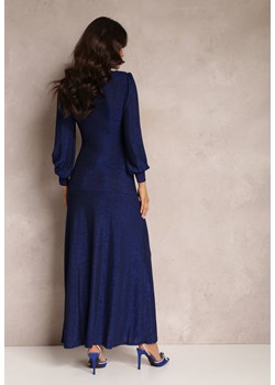 Granatowa Sukienka Wieczorowa z Głębokim Dekoltem Phaly ze sklepu Renee odzież w kategorii Sukienki - zdjęcie 146937639