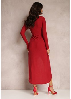 Czerwona Sukienka Kopertowa Dopasowana Anelile ze sklepu Renee odzież w kategorii Sukienki - zdjęcie 146937729