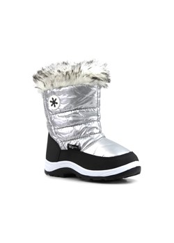 Śniegowce, ciepłe buty zimowe dziecięce - WOJTYŁKO 23036, srebrne ze sklepu ulubioneobuwie w kategorii Buty zimowe dziecięce - zdjęcie 146941946
