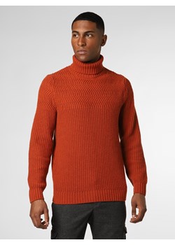 Finshley & Harding London Sweter męski Mężczyźni Wełna pomarańczowy jednolity ze sklepu vangraaf w kategorii Swetry męskie - zdjęcie 146988565