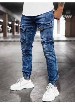 Spodnie jeansowe joggery męskie niebieskie OZONEE DR/TF070 ze sklepu ozonee.pl w kategorii Jeansy męskie - zdjęcie 146988819