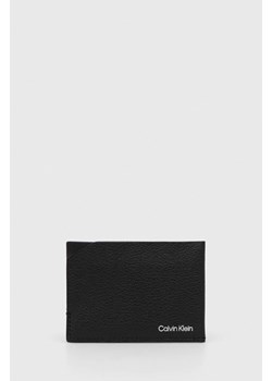 Calvin Klein etui na karty skórzane męski kolor czarny ze sklepu ANSWEAR.com w kategorii Portfele męskie - zdjęcie 147032069