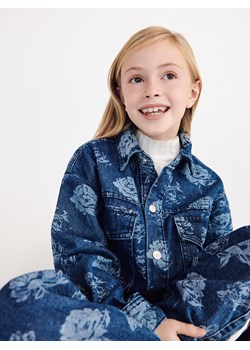Reserved - Jeansowa koszula w kwiaty - Niebieski ze sklepu Reserved w kategorii Koszule dziewczęce - zdjęcie 147039569