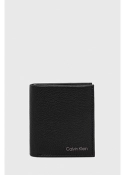 Calvin Klein portfel skórzany męski kolor czarny ze sklepu ANSWEAR.com w kategorii Portfele męskie - zdjęcie 147046988