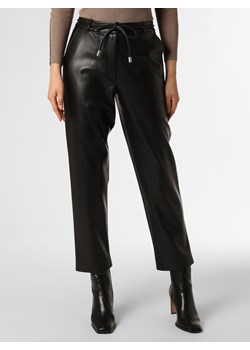 BOSS Spodnie Kobiety Sztuczna skóra czarny jednolity ze sklepu vangraaf w kategorii Spodnie damskie - zdjęcie 147049135