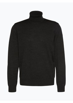 März Męski sweter z wełny merino Mężczyźni Wełna merino antracytowy jednolity ze sklepu vangraaf w kategorii Swetry męskie - zdjęcie 147079087