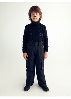 Reserved - Ocieplane spodnie z szelkami - czarny ze sklepu Reserved w kategorii Spodnie chłopięce - zdjęcie 147143075