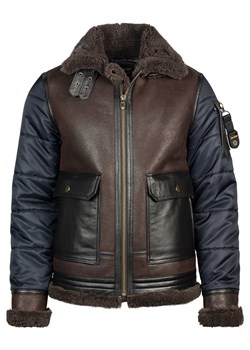 Skórzana kurtka "Skygoose" w kolorze granatowo-ciemnobrązowym ze sklepu Limango Polska w kategorii Kurtki męskie - zdjęcie 147151338
