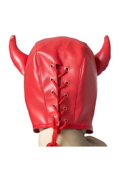 Skórzana maska z motywem diabełka - Czerwony / Uniwersalny ze sklepu Lovita.pl w kategorii Akcesoria do bielizny - zdjęcie 147233477