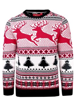 Kolorowy Sweter w Renifery, Świąteczny - Brave Soul SWBRSAW22SCROOGEwhite ze sklepu JegoSzafa.pl w kategorii Swetry męskie - zdjęcie 147282115